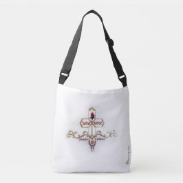 Bolsa Ajustável Cruz do ouro & saco de Crossbody da rosa vermelha