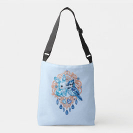 Bolsa Ajustável Crystal Blue Bunny and Blue Jay Heart