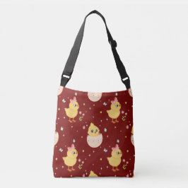 Bolsa Ajustável Cute Easter Chick with Pink Bow Seamless Pattern 
