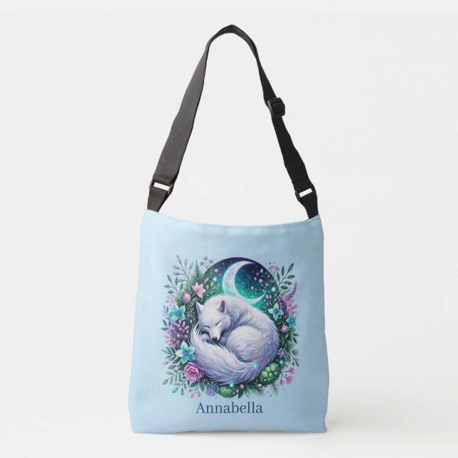 Bolsa Ajustável Cute wolf lovers add name (Frente)