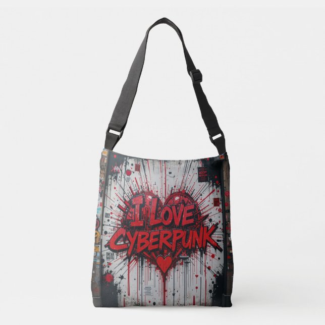 Bolsa Ajustável Cyberpunk Grafite Crossbody Bag (Frente)