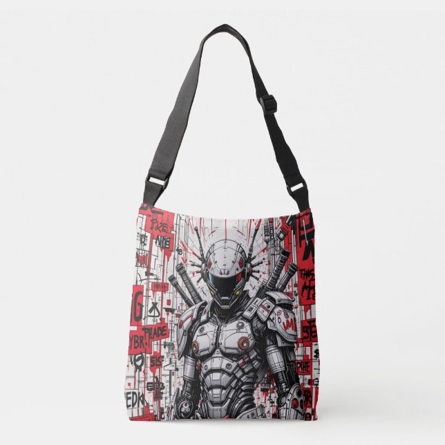 Bolsa Ajustável Cyberpunk Warrior Grafite Crossbody Bag (Frente)