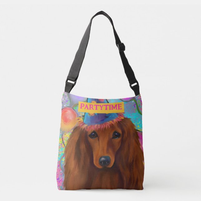 BOLSA AJUSTÁVEL DACHSHUND VERMELHO          (Frente)