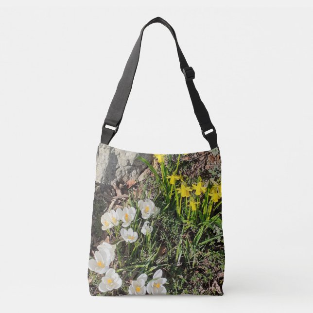 Bolsa Ajustável Daffodils & Crocus Crossbody Bag (Frente)