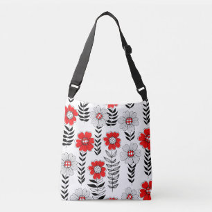 Bolsa Ajustável Daisy rabiscos em vermelho e preto