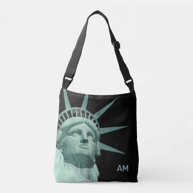 Bolsa Ajustável Dama Liberdade e monograma em preto (Frente)