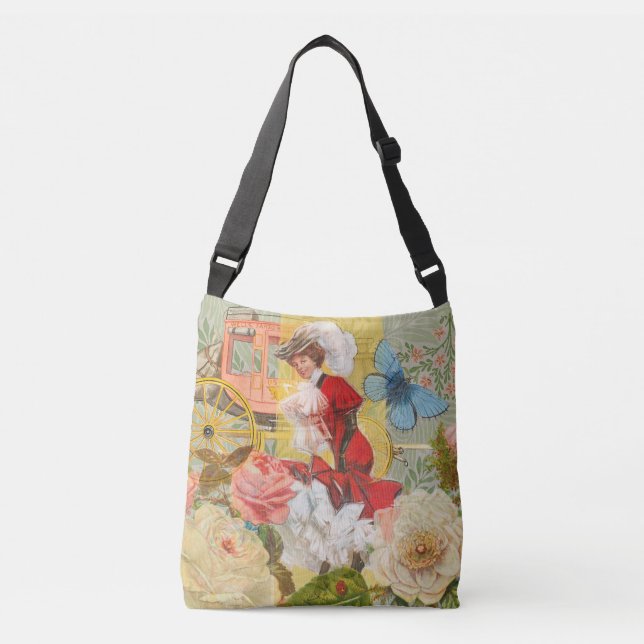 Bolsa Ajustável Dama Vitoriana Mulher Elegante Rica Ilustração Ver (Frente)