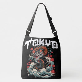 Bolsa Ajustável Dança do Dragão Paisagem Marítima Retro Japonesa