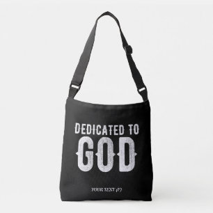 BOLSA AJUSTÁVEL DEDICADO A DEUS TEXTO BRANCO PERSONALIZÁVEL LEGAL