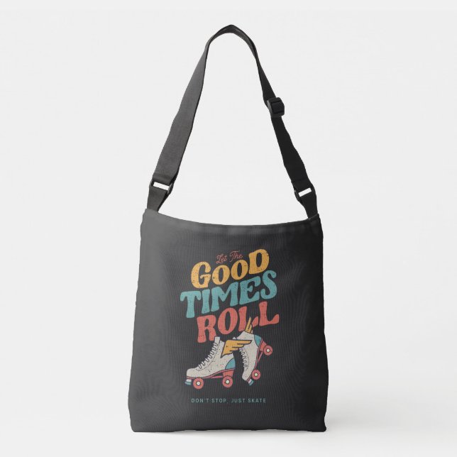 Bolsa Ajustável DEIXE O TEMPO BOM ROLL 80s RETRO ROLLER SKATE (Frente)