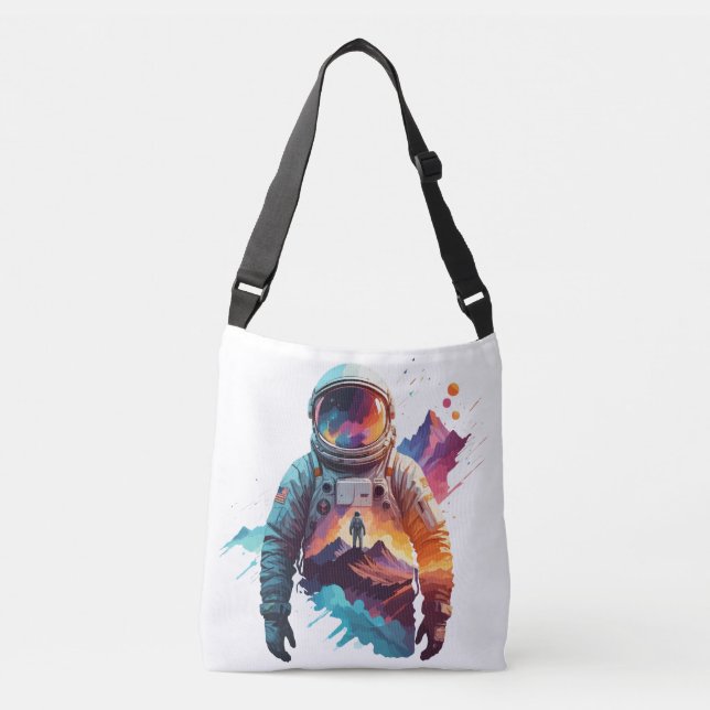 Bolsa Ajustável Descoberta de Espaço de Arte de Vetor Astronauta (Frente)