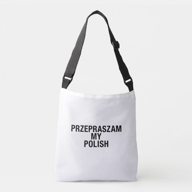 Bolsa Ajustável Desculpe Meu idioma polonês (Frente)