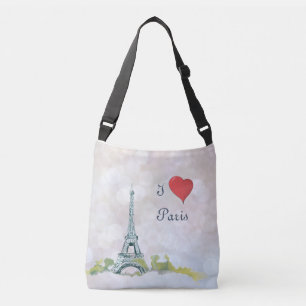 Bolsa Ajustável Desenho da torre Eiffel no brilho rosa  I Heart Pa