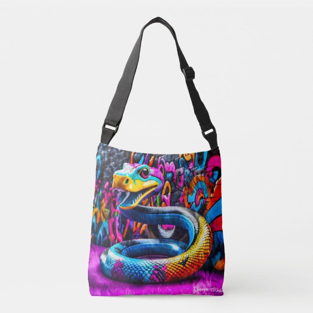 Bolsa Ajustável desenho de cobra em estilo grafite (Frente)