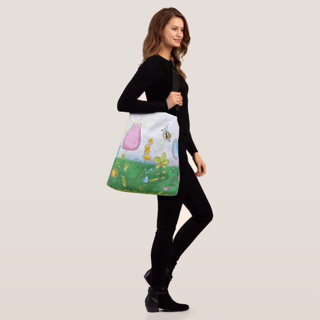 Bolsa Ajustável desenho de flores abelha (No(a) Modelo)
