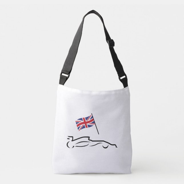 Bolsa Ajustável Desenho de linha de carro de corrida com bandeira  (Frente)