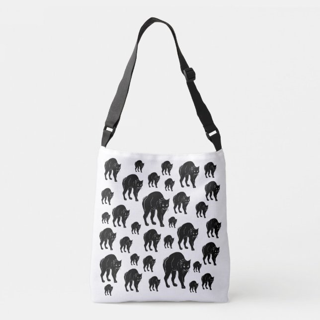 Bolsa Ajustável Desenho de Silhueta Preta de Vento Halloween (Verso)