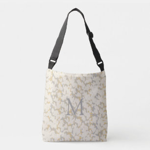 Bolsa Ajustável Design abstrato de folhas Douradas de Cinzas de Cr
