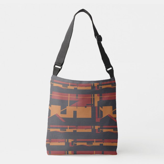 Bolsa Ajustável Design Abstrato Laranja Laranja Negro Sudoeste (Frente)