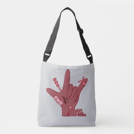 Bolsa Ajustável Design ASL ILY - Amor Ferido Mas Ainda Forte