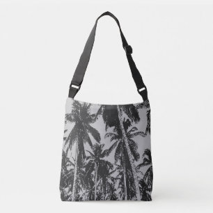 Bolsa Ajustável Design de árvores tropicais de palma em preto e C