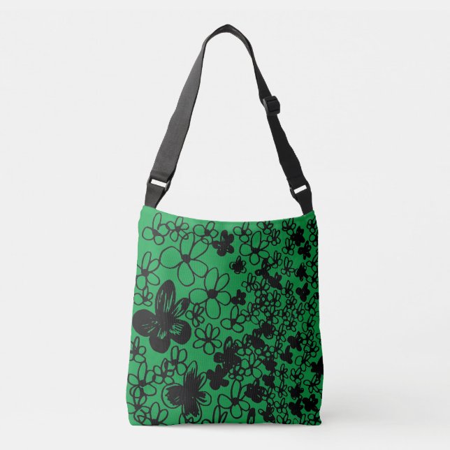 Bolsa Ajustável Design de flor em verde (Frente)