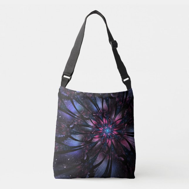 Bolsa Ajustável design de flor fractal abstrato. (Frente)