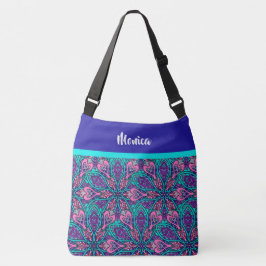 Bolsa Ajustável Design de Mandala Colorida, Água Rosa Púrpura