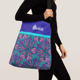 Bolsa Ajustável Design de Mandala Colorida, Água Rosa Púrpura