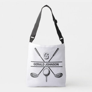 Bolsa Ajustável Design de Monograma de Golfe Elegante