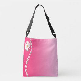 Bolsa Ajustável Design Floral Estético Gradiente de Margarida Rosa