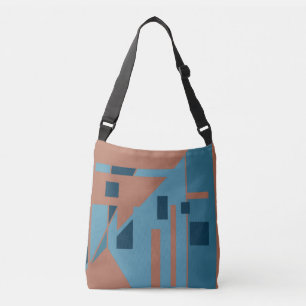 Bolsa Ajustável Design Geométrico de Sombras Azuis Tan Inspirado M