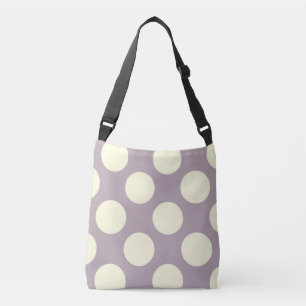 Bolsa Ajustável Design grande de bolinhas branco em roxo
