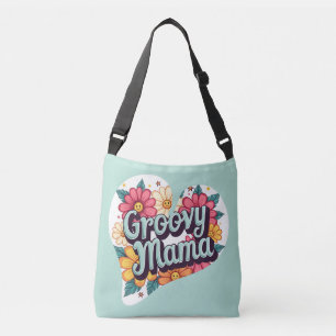 Bolsa Ajustável Design Groovy Mama Floral Retro Estética dos Anos 