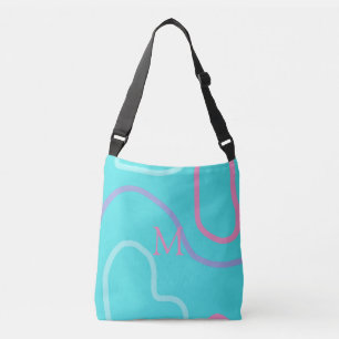 Bolsa Ajustável Design Moderno Violeta Violeta Rosa Monograma