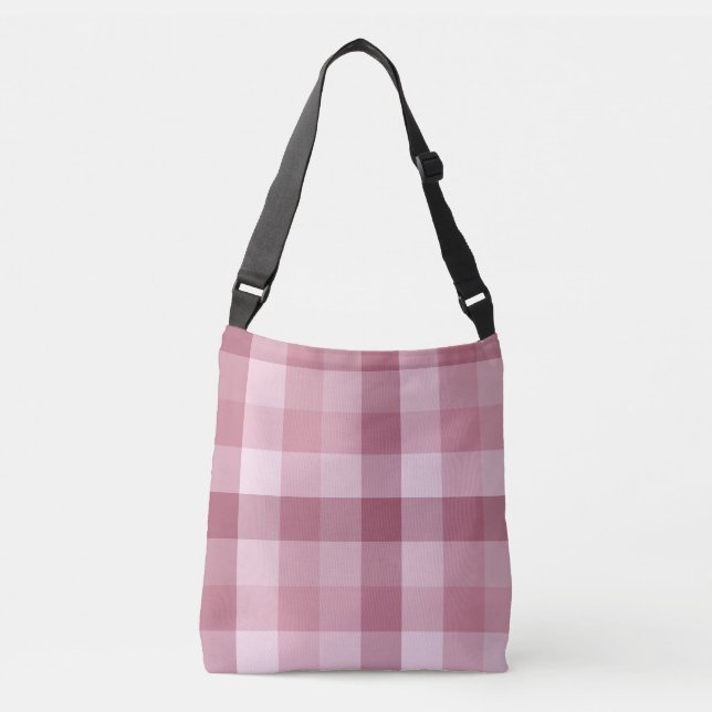 Bolsa Ajustável Design Xadrez Gingham Rosa (Frente)