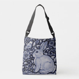 Bolsa Ajustável Designer Floral do Coelho Azul e Branco Comprando 