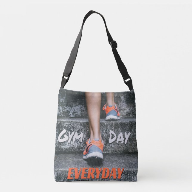 Bolsa Ajustável Dia de Gym Motivação de Workout Cotidiano Escadas  (Verso)