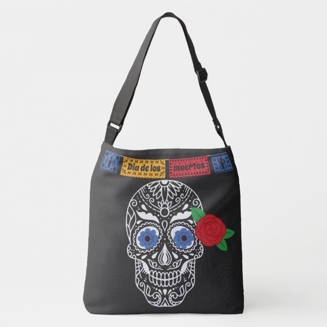 Bolsa Ajustável Dia De Los Muertos Caveira de Açúcar (Verso)