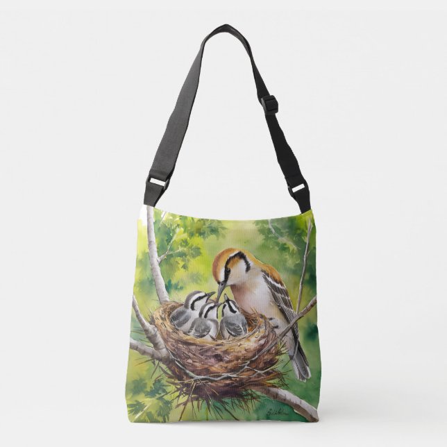 Bolsa Ajustável Doce Pintura de Ninho de Pássaro (Frente)