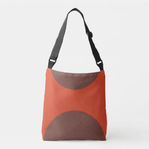 Bolsa Ajustável Dois abstrato-art impressão marrom em vermelho