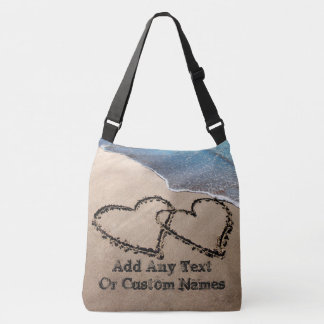 Bolsa Ajustável Dois Corações Na Areia Personalizada Por Toda A Im