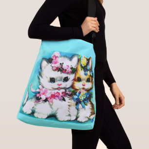 Bolsa Ajustável dois gatinhos e muitas flores