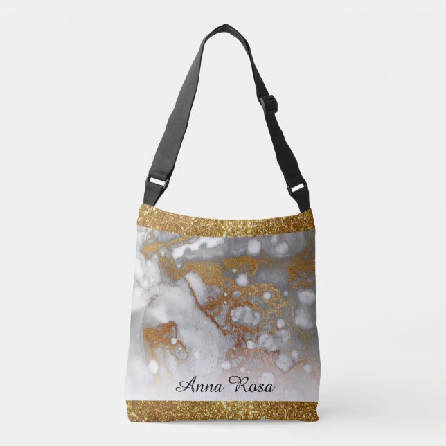 Bolsa Ajustável *~* Dourado Abstrato brilhante Dourado de cobre (Frente)