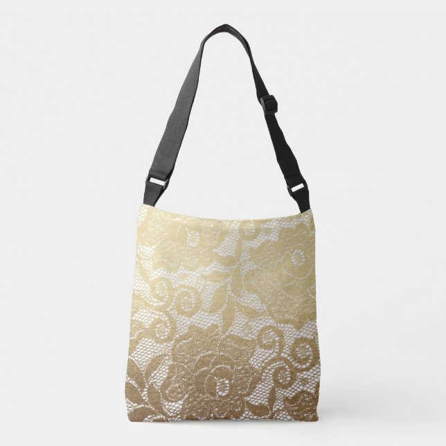 Bolsa Ajustável Dourado e branco traço (Frente)