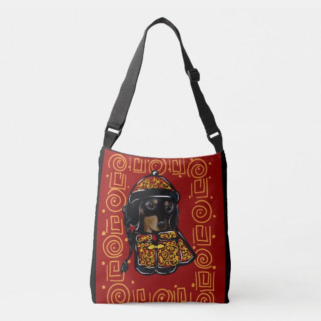 Bolsa Ajustável Doxie Preto e Castanho do Ano  (Frente)