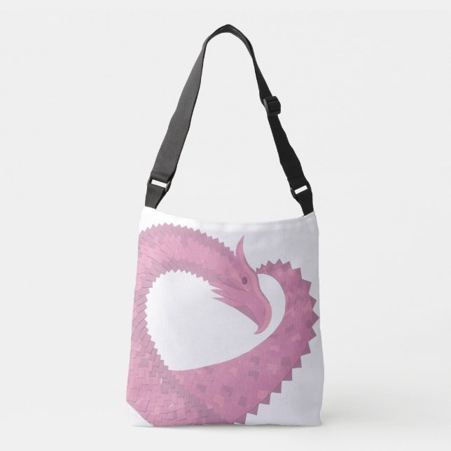 Bolsa Ajustável Dragão cor-de-rosa em branco (Frente)