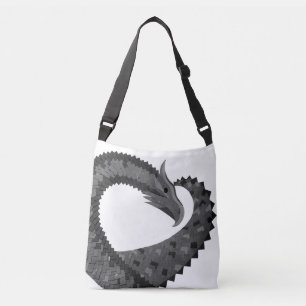 Bolsa Ajustável Dragão de coração negro em branco