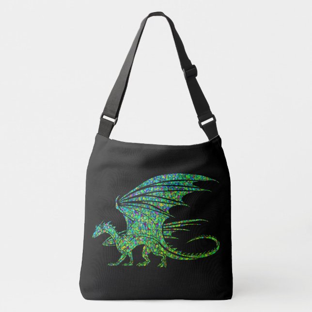 Bolsa Ajustável Dragão Mosaico Verde Incrível  (Frente)