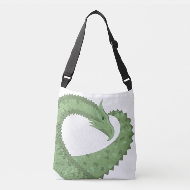 Bolsa Ajustável Dragão verde-oliva em branco (Frente)
